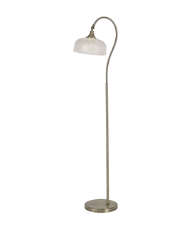 Prismo Floor Lamp 1 Light E27 Antique Brass-Prismatic Glass