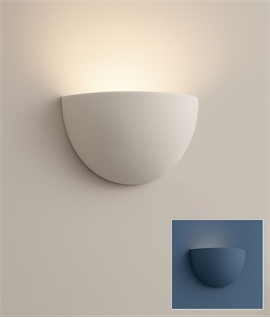 Half Moon Plain Plaster Wall Light - Paintable