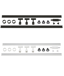 2 Metre Long Mains Track Pack - 3 spots complete with GU10 LED Lamps