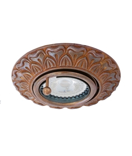 Round Decorative Recessed Antique Brass Spot Light - Adjustable 