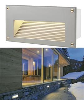 Glare Free Recessed Brick Light - in silver grey for mains bulbs - IP44