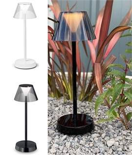 Rechargeable & Portable Table Lamp with Transparent Shade - White or Black 