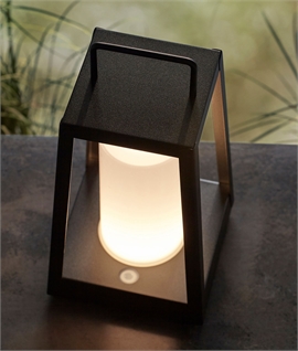 Rechargeable Black Outdoor Lantern - Dimmable 