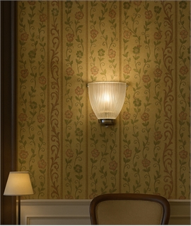 Reeded Glass and High Chrome Wall Sconce Light