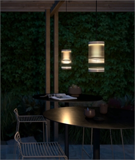 Exterior Suspended Reeded Shade Lantern - 3 Metre Flex