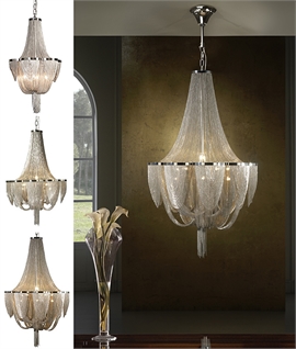 Contemporary Fine Metal Chain Regency Style Chandeliers 