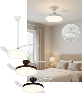 Foldaway Blade Ceiling Fan for Optimal Airflow and Lighting