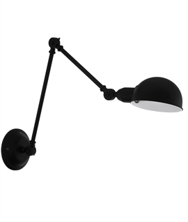 Black Vintage Factory Style Adjustable Wall Light