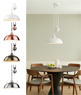 Spun Metal Reflector Pendant with Rise & Fall Mechanism