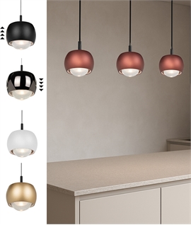 Compact Rise and Fall LED Pendant Light - Diameter 77mm