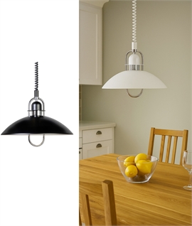 Metal Scandinavian Rise & Fall Pendant - White or Black with Chrome