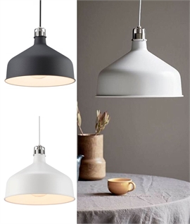 Factory Style Spun Metal Light Pendant - 30cm Diameter