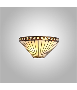 Rossi Tiffany Wall Lamp, 2 x E14, Amber-Cream-Crystal