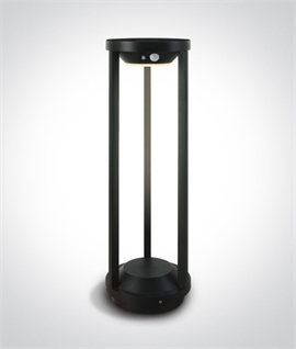 Solar LED Caged Exterior Bollard Light - Built-in Automation Twilight and PIR Sensors
