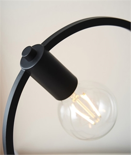 Matt Black Modern Round Frame Table Light