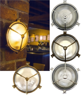 Round Bulkhead Wall Light with Three-Bar Guard - IP64 Rated