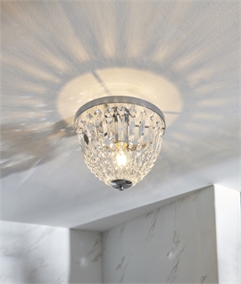 Decorative Semi-Flush Ceiling Light - Crystal & Chrome