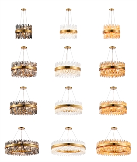 Circular Glass Rod & Brass Pendants - 4 Sizes & 3 Glass Options