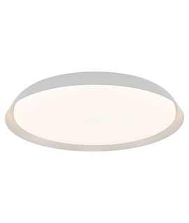 White Slimline LED Flush Light with Dimmer - Dia 365mm