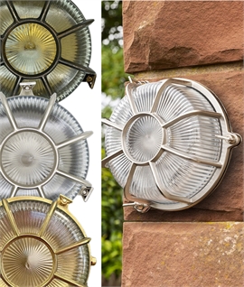 Solid Brass Porthole Bulkhead Light - 3 Options