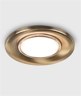 Fire Rated Fixed Mains Downlight - Antique Brass