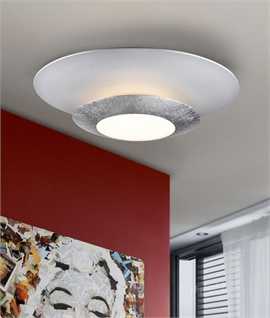 Concealed LED Ceiling Light - Silver Leaf & White - Ideal for Low Ceilings