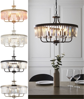 Hollywood Glam Sparkling Faceted Glass Chandelier