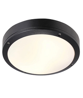 IP44 Black & Opal Exterior Wall or Ceiling Light