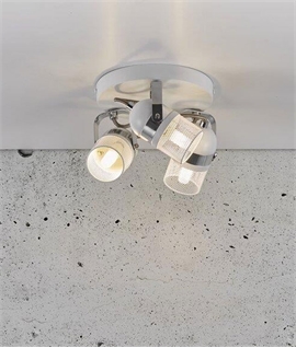Industrial Style White Adjustable 3 Light Spot Plate