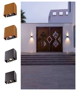 Stylish Exterior Up and Down Wall Light in Black or Rust 