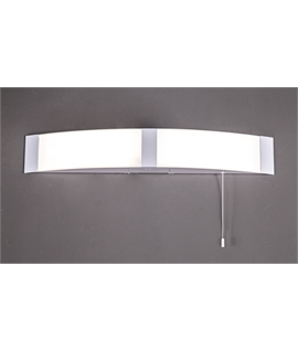 Sala Bathroom Wall Lamp c-w Shaver Socket & Pull Switch, 1 x 10W LED, 4000K, 900lm, IP44, White, 3yrs Warranty