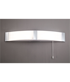 Sala Bathroom Wall Lamp c-w Shaver Socket & Pull Switch, 1 x 10W LED, 4000K, 900lm, IP44, Polished Chrome, 3yrs Warranty