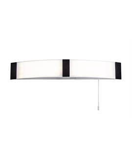 Sala Bathroom Wall Lamp c-w Shaver Socket & Pull Switch, 1 x 10W LED, 4000K, 900lm, IP44, Black, 3yrs Warranty