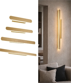 LED Linear Wall Light in Sand Gold - Edge Lit - 4 Sizes 