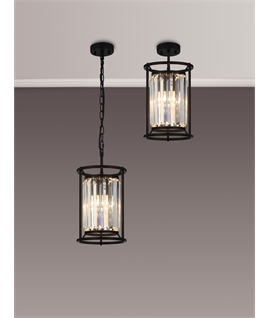 Sat Pendant, 1 x E27, Satin Black - Clear