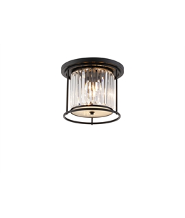 Sat Ceiling, 3 x E27, Satin Black - Clear