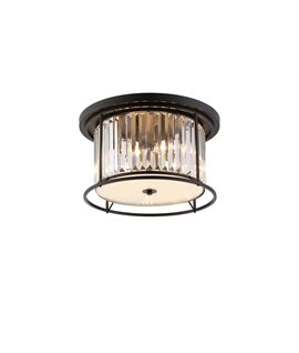 Sat Ceiling, 4 x E27, Satin Black - Clear