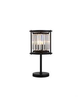 Sat Table Lamp, 1 x E27, Satin Black - Clear