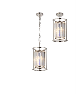 Sat Pendant, 1 x E27, Polished Nickel - Clear