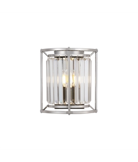Sat Wall Lamp, 2 x E14, Polished Nickel - Clear