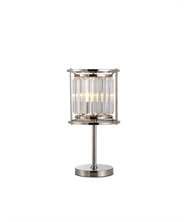 Sat Table Lamp, 1 x E27, Polished Nickel - Clear
