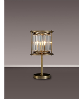 Sat Table Lamp, 1x E27, Antique Brass - Clear