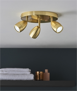 Modern Bathroom Adjustable 3 Lamp Round Spot Plate