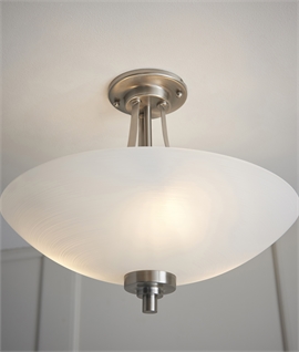 Satin Chrome or Antique Brass Semi-Flush Ceiling Light
