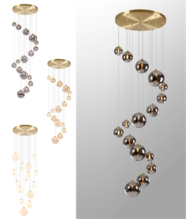 Satin Gold 16 Light Cluster Pendant with Choice of Glass Shades