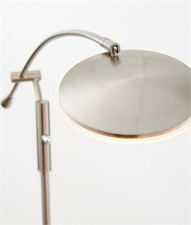 Modern Balance Arm LED Reading Floor Lamp - Satin Nickel
