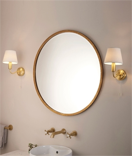 Curved Arm Bathroom Wall Light with Shade - Brass & Chrome