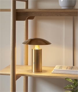 Scandi Design Warm Brushed Gold Rechargeable Table Lamp