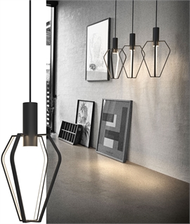 Dual Lit Minimal Pendant in Black - Energy Efficient Chic