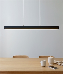 Linear Dimmable Suspended LED Pendant - White or Black With Brass